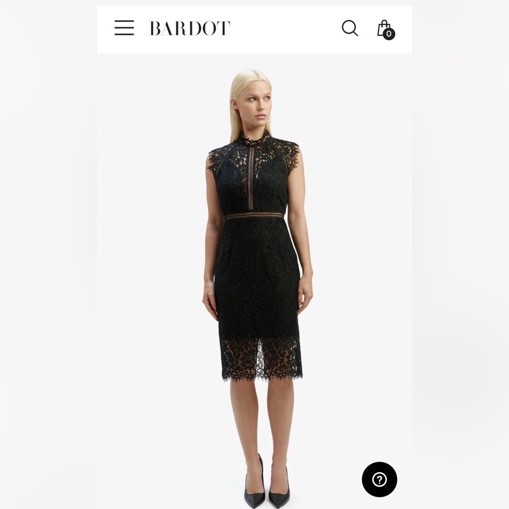 Bardot - Black Lace Panel Dress In Black